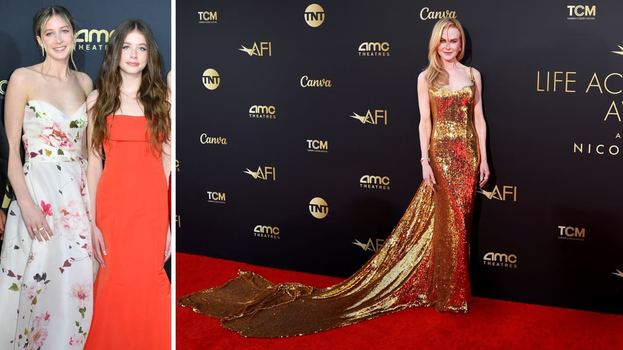 Nicole Kidman y sus hijas en la alfombra roja.