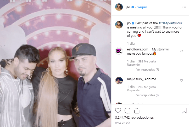 "La mejor parte de mi gira es conocerlos a todos ustedes. Gracias por venir y no puedo esperar para ver a más de ustedes", comentó en su publicación.
