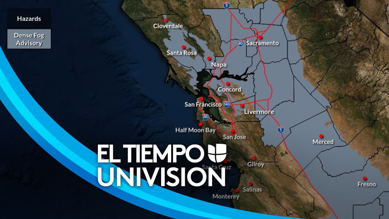 Niebla densa para la Bahía, el norte y Valle Central de California