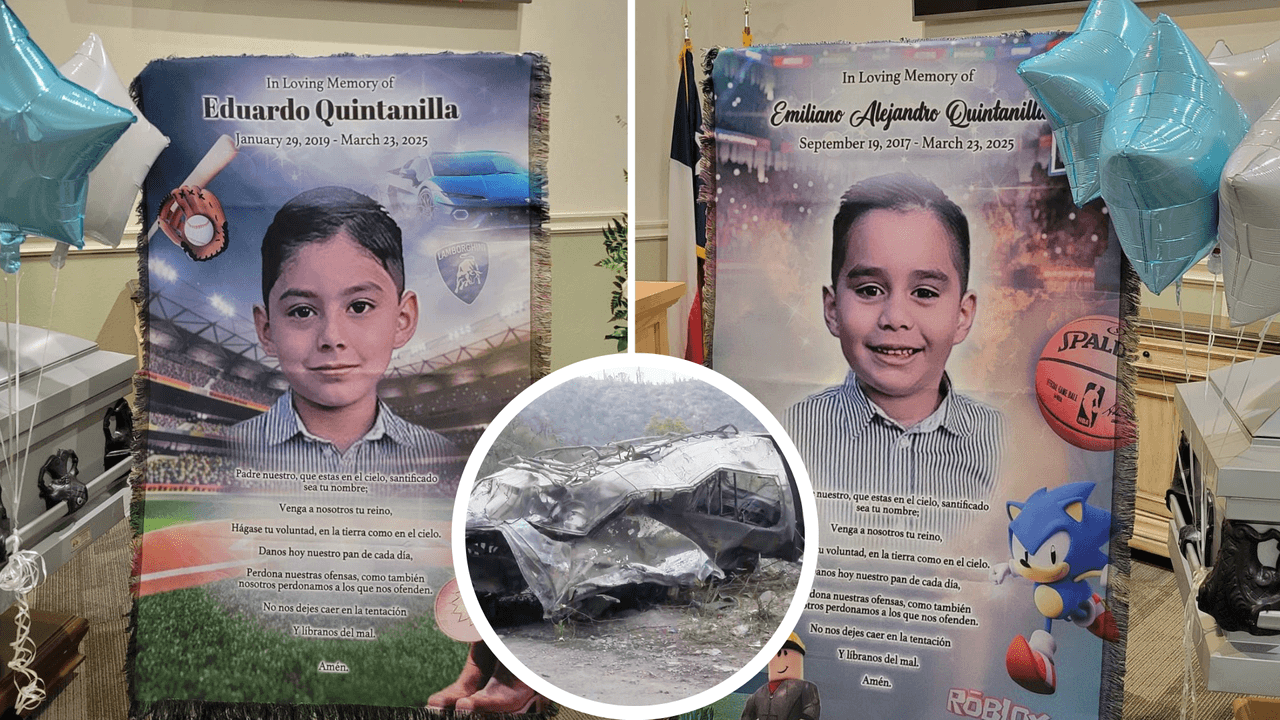 Dan el último adiós a hermanitos Eduardo y Emiliano, muertos en accidente en carretera de México