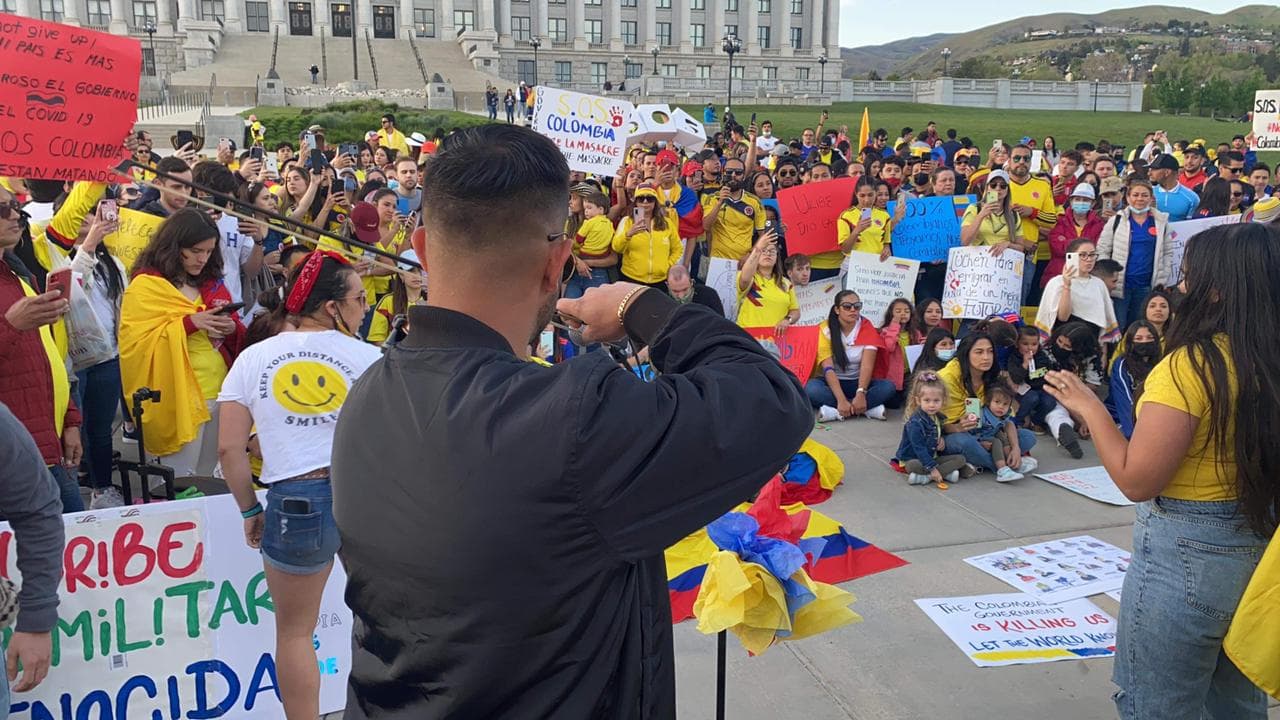 La música no dejó de estar presente en la manifestación por la paz en Colombia.