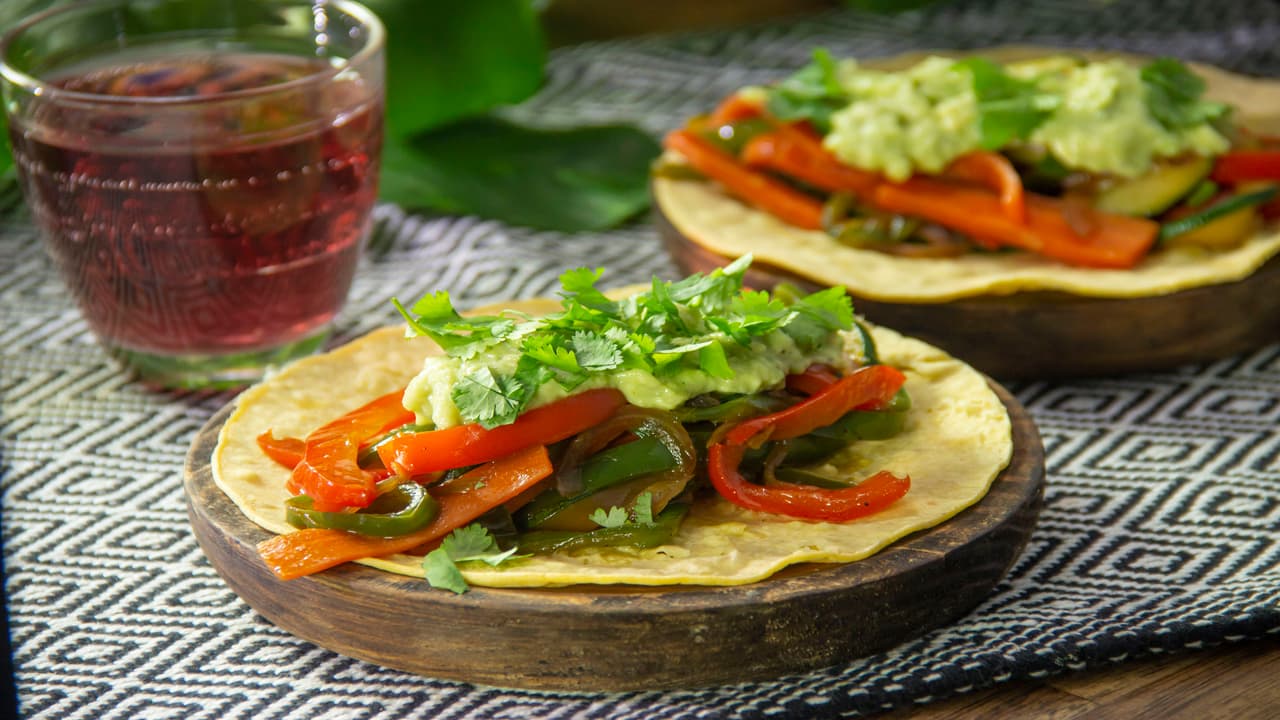 Tacos de fajitas vegetarianas