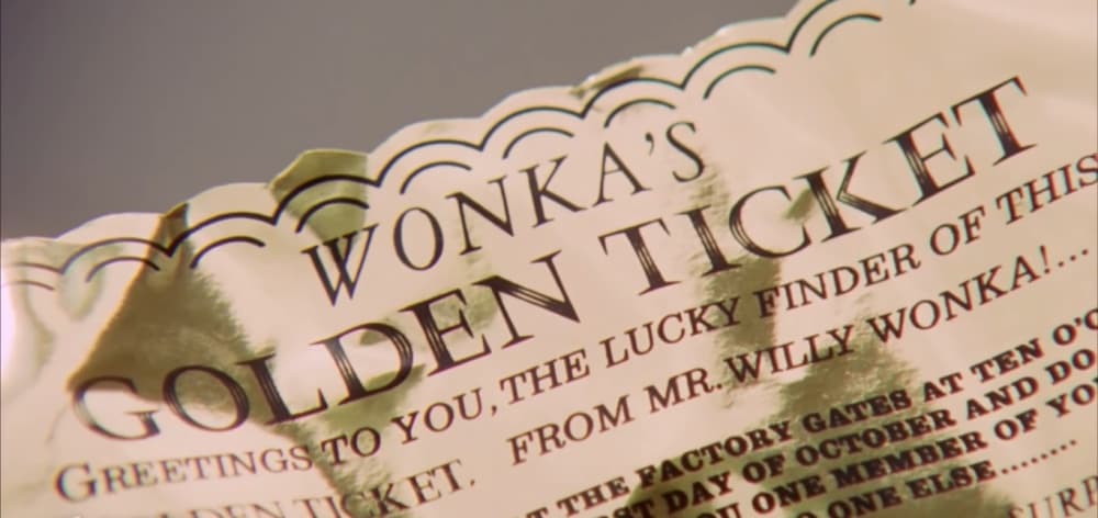 Boleto dorado de Willy Wonka
