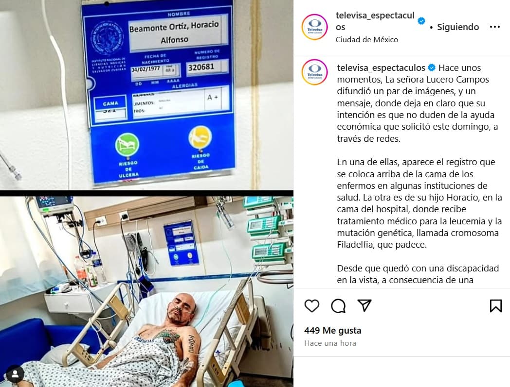 Horacio Beamonte se encuentra hospitalizado.