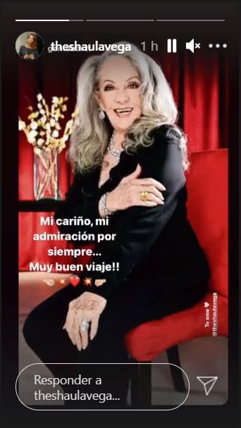 La actriz y bailarina Shaula Vega, fruto de la relación entre Isela Vega y el actor Jorge Luke, escribió: "Mi cariño, mi admiración por siempre. Muy buen viaje".