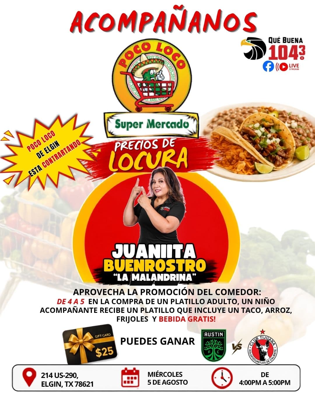 🎉🥳 ¡Este miércoles te esperamos en Poco Loco Supermercado de Elgin! 🛒🎥