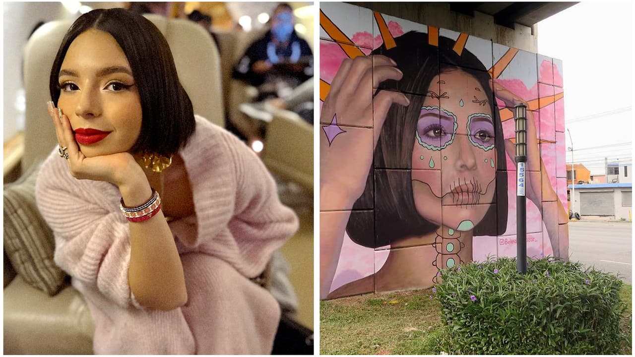 Fan de Ángela Aguilar hizo un impresionante mural de su rostro: así reaccionó la artista al verlo