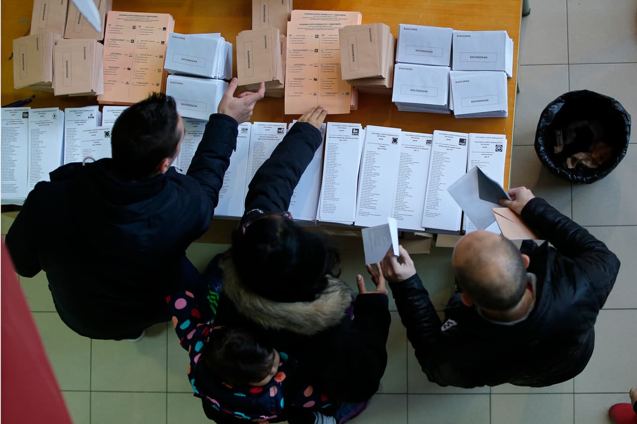 Conteo de votos en una mesa electoral