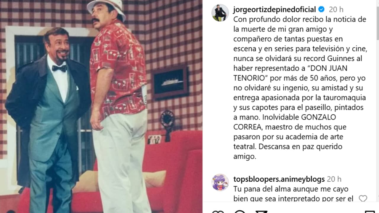 Jorge Ortiz de Pinedo despidió así en Instagram a su amigo Gonzalo Correa.