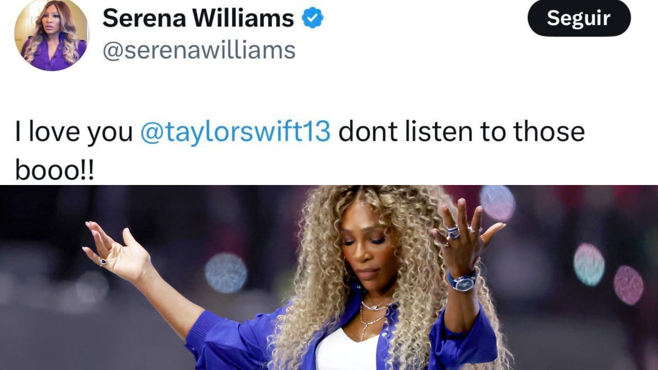 Serena Williams le mostró su apoyo a Taylor Swift desde X. La tenista fue parte del Show de Medio Tiempo.