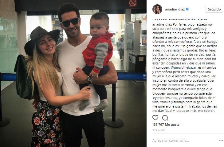 A través de su cuenta de Instagram, la actriz ha dejado en claro que no va a permitir ofensas en sus redes sociales.
