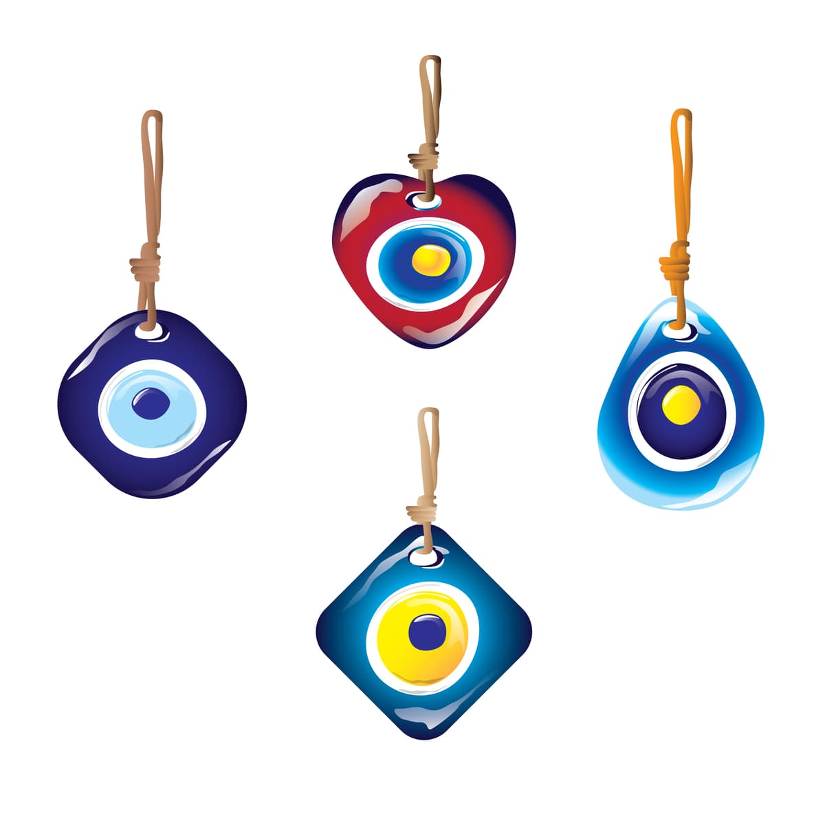 La gente suele llevar un ojo turco también en pulseras, brazaletes, collares, dijes. También se puede poner en la puerta de las casas y en el trabajo. Además hay culturas donde les ponen a bebés recién nacidos un ojo turco para protegerles de todo mal.