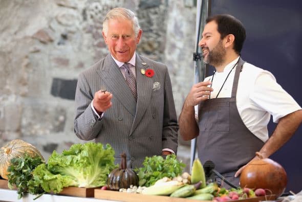 El heredero al trono también se reunió con el mexicano Enrique Olvera, uno de los mejores chefs del mundo.