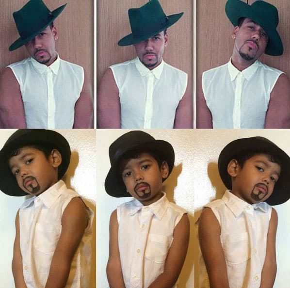 Romeo Santos y su adorable mini-mí. ¿Quién posó mejor?
