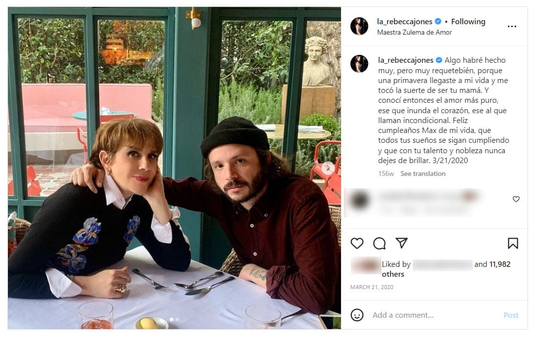 Rebecca Jones celebrando el cumpleaños de su hijo Max en marzo de 2020.