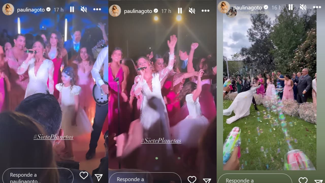 Paulina Goto hasta cantó en su boda mientras su ahora esposo tocaba la guitarra.