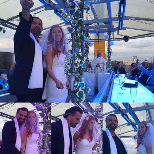 La última vez que llegó al altar fue en octubre de 2017. Se casó con Alejandra Huestaca, a quien le llevaba 27 años.