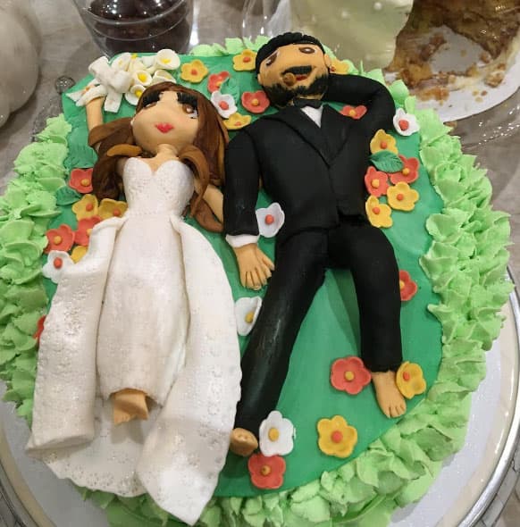 Y así fue el 
<i>cake</i> con el que celebraron su primer aniversario. ¡Qué divertido!