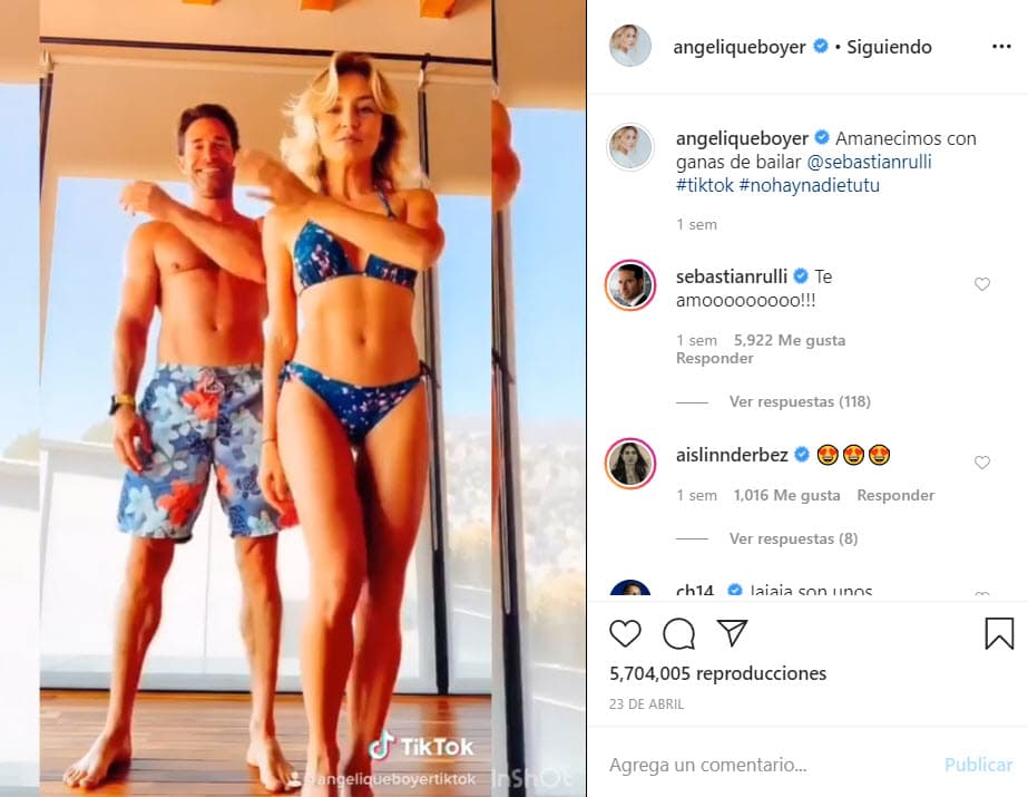 <b><a href="https://www.univision.com/famosos/angelique-boyer-le-dio-la-talla-a-la-brasilena-anitta-en-baile-y-quiere-irse-de-party-con-ella-video">Sebastián Rulli y Angelique Boyer</a></b> aprovecharon el encierro de la cuarentena para sumergirse en el mundo de la aplicación Tik Tok.
<br>