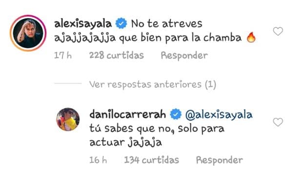 Alexis Ayala no tardó en externar su punto de vista ante el post del actor de 30 años de edad.