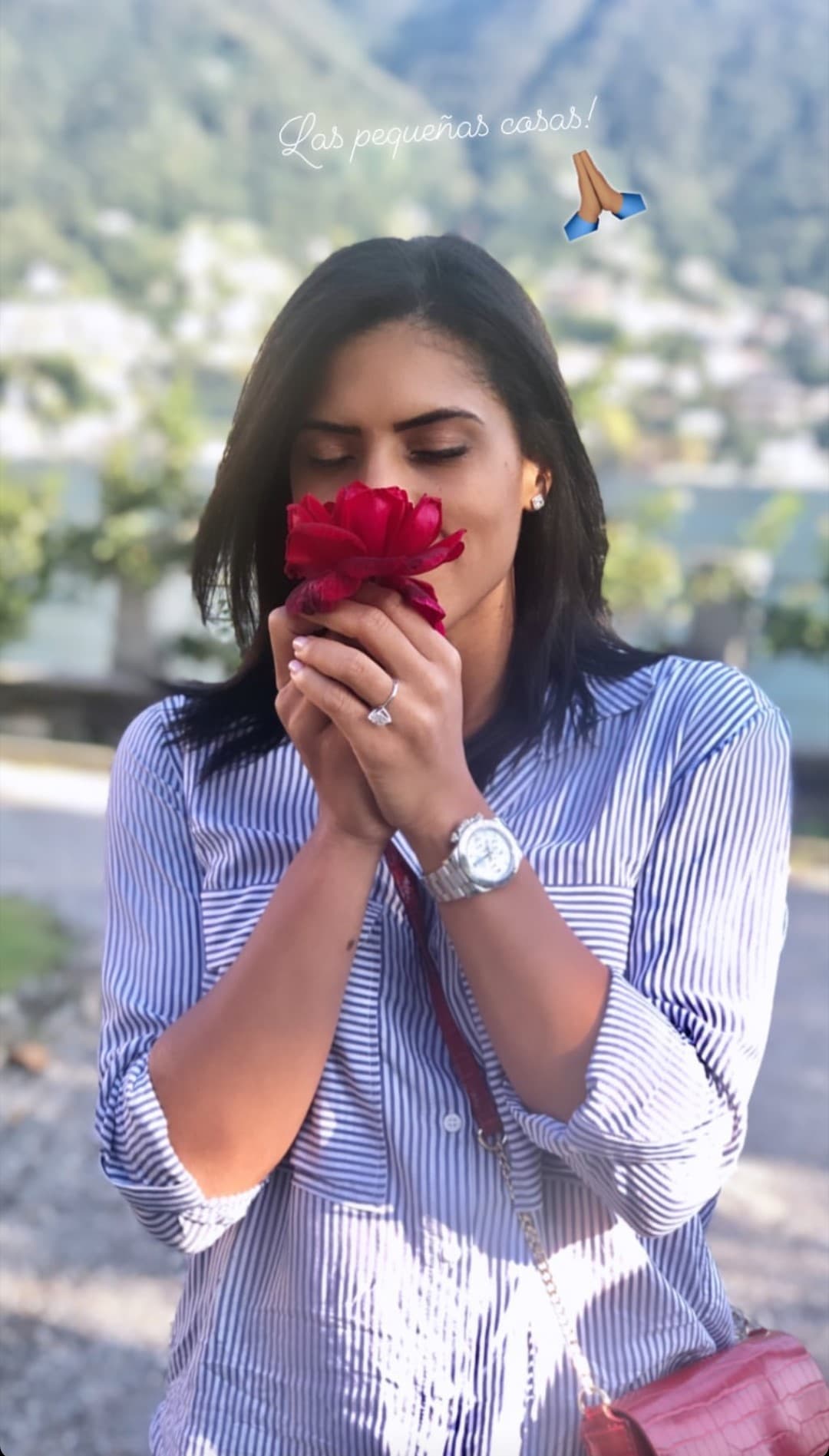 La conductora dominicana disfrutó de la naturaleza en la bella Italia y en una de sus historias de Instagram agradeció por "las pequeñas cosas".