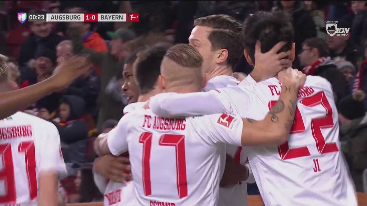 ¡Gol de vestidor! El Augsburg sorprende al Bayern Múnich a los 14 segundos de juego