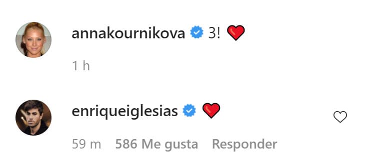 Aunque Anna solo escribió"3!", Enrique comentó las publicaciones con un emoticono de corazón.
<br>