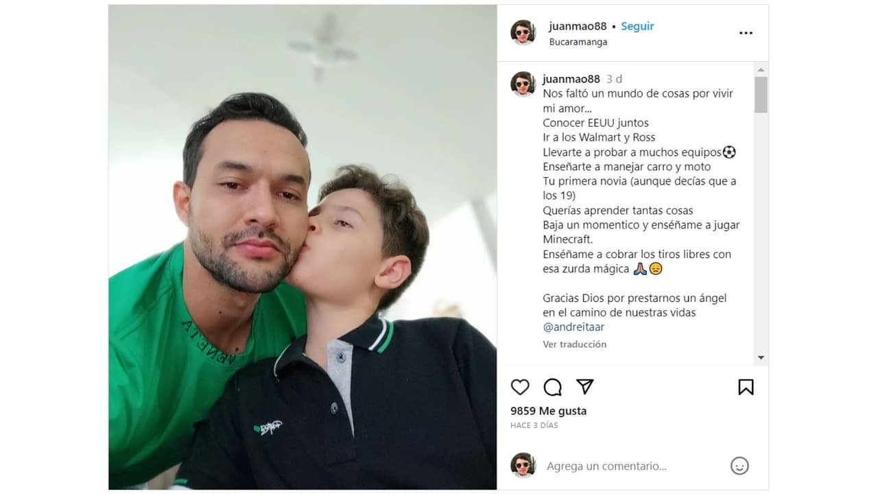 El actor Juan Mao dedicó estas palabras a su hijo Santiago.