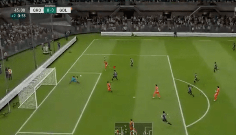 Chivas vence al Querétaro 0-2 con Beltrán en los controles del FIFA 20, sobre Marcel Ruiz.