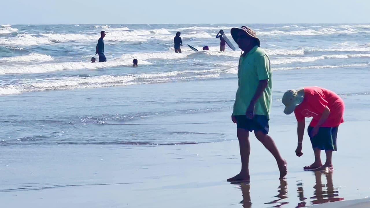 Los visitantes pueden hacer largas caminatas en la playa, de unas 5 millas, sobre la línea costera.