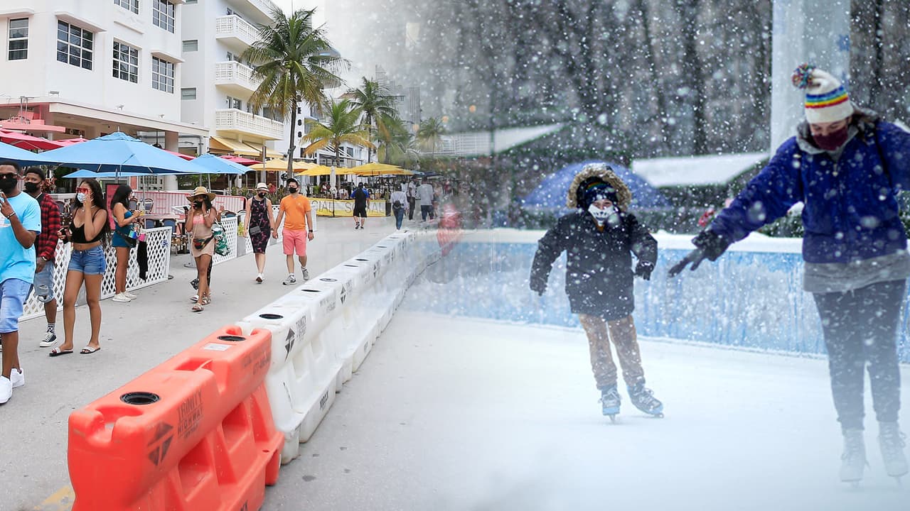 Entre el calor y la nieve: a Miami lo separan hasta 100 grados de diferencia con el resto del país