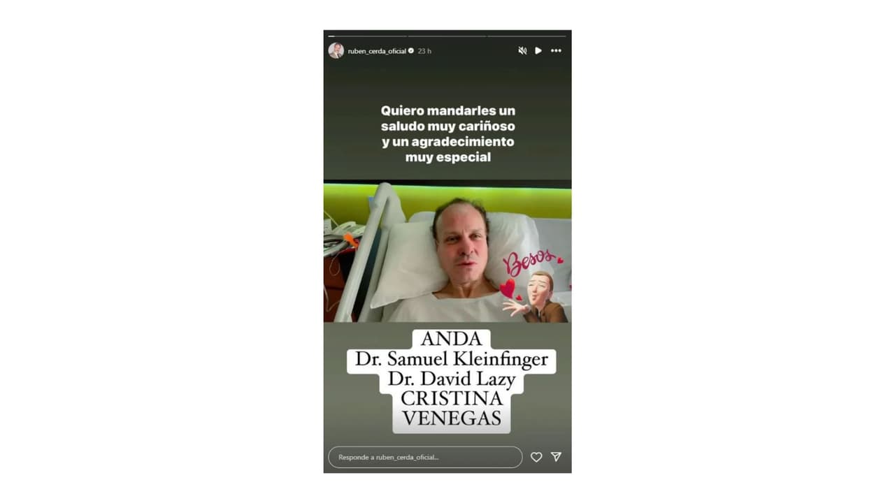 Rubén Cerda envía mensaje desde el hospital.