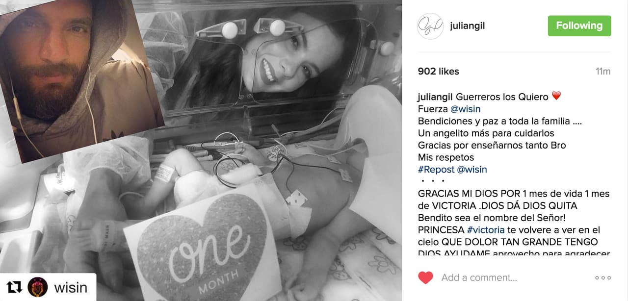 Julián Gil aprovechó el sensible momento para destacar la entereza de toda la familia de Wisin.