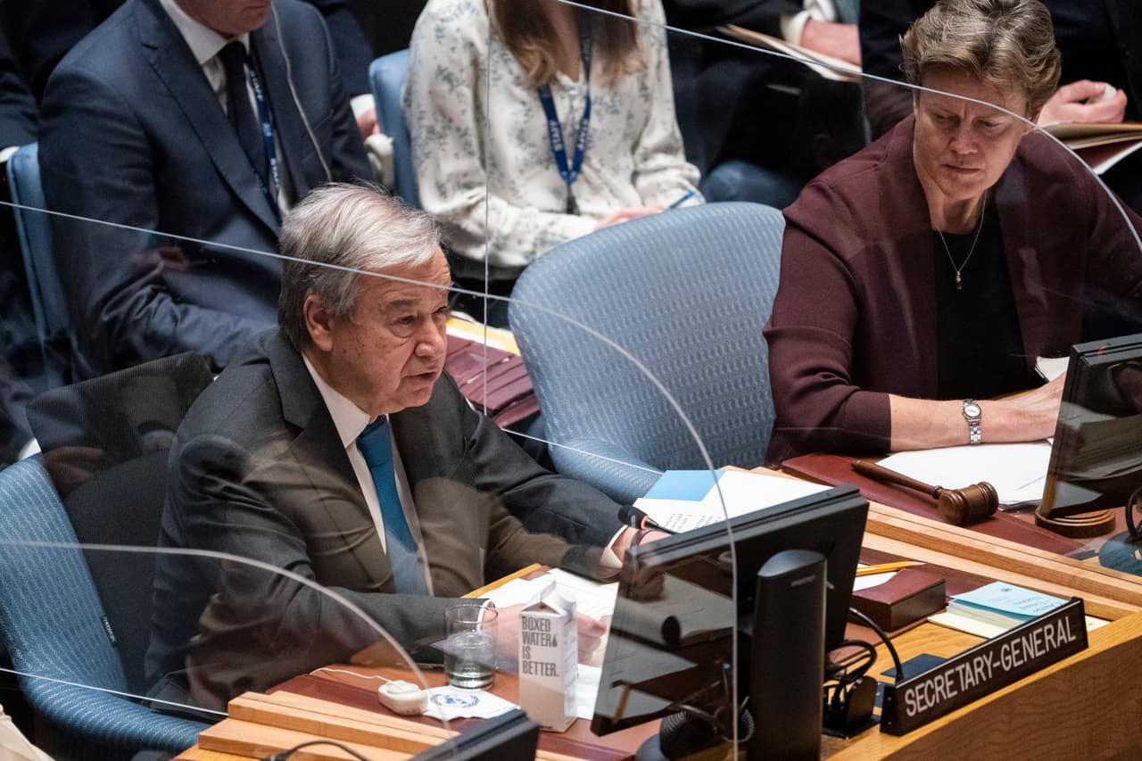 Guterres abrió este martes la reunión del Consejo de Seguridad de Naciones Unidas (AP Photo/John Minchillo)