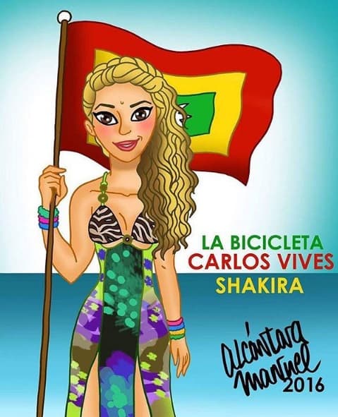 Ha sido tanta la emoción por el estreno de esta canción, que 'Shaki' mostró a sus seguidores esta colorida imagen que un fan le dedicó.