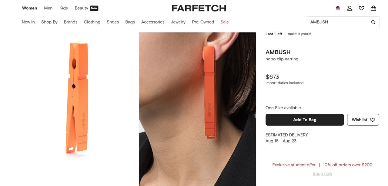 Arete inspirado en pinza para ropa