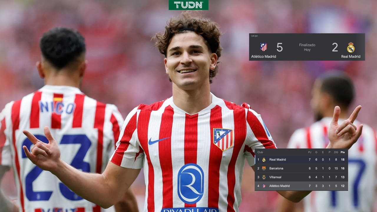 ¡Manita y adiós invicto! Atlético aplasta al Real Madrid en La Liga