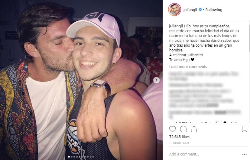 Fue con esta tierna publicación que Julián festejó a su hijo en las redes sociales.