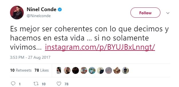 Después de que su última relación terminara como una batalla campal, 'El bombón asesino' aprovecha sus redes sociales para encontrar consuelo en sus seguidores publicando mensajes de este estilo.