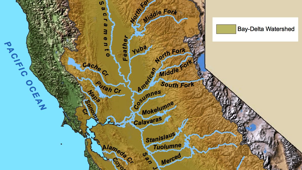 Delta de los ríos donde en 1849 se originó la fiebre del oro en California.