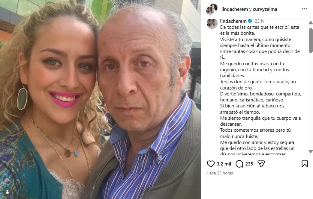 Hermana de Curvy Zelma, Linda, le dedicó una carta a su fallecido papá.