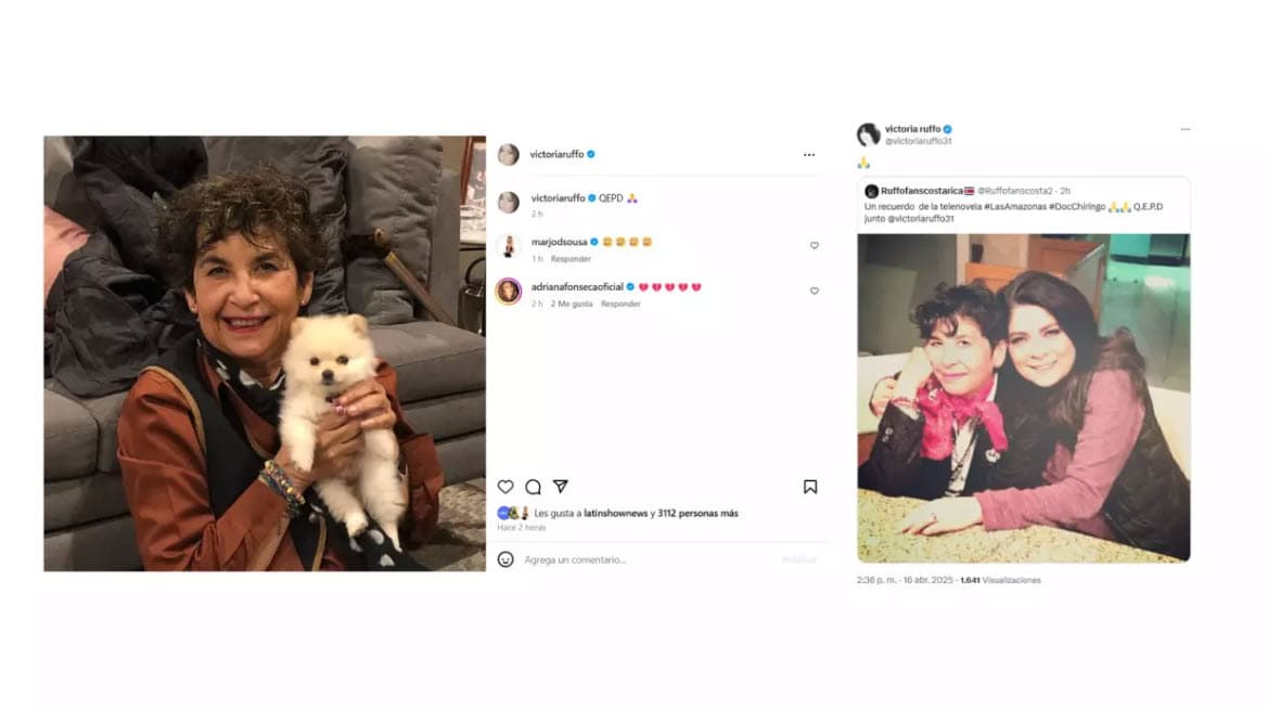 Victoria Ruffo lamenta la muerte de Martha Sofía Guadalupe, conocida como 'Doc. Chiringo'.