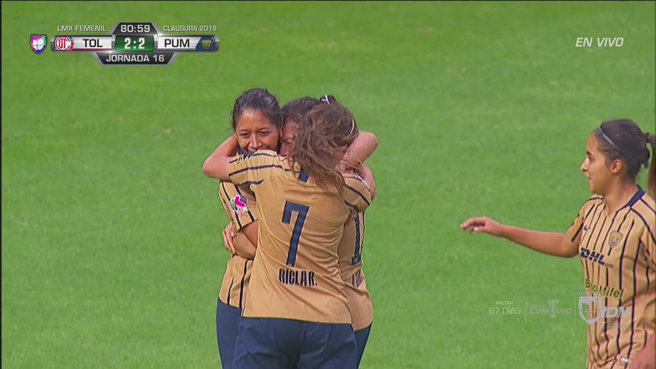 ¡Gol, gol, gol de Pumas! Edna Santamaria recupera el empate