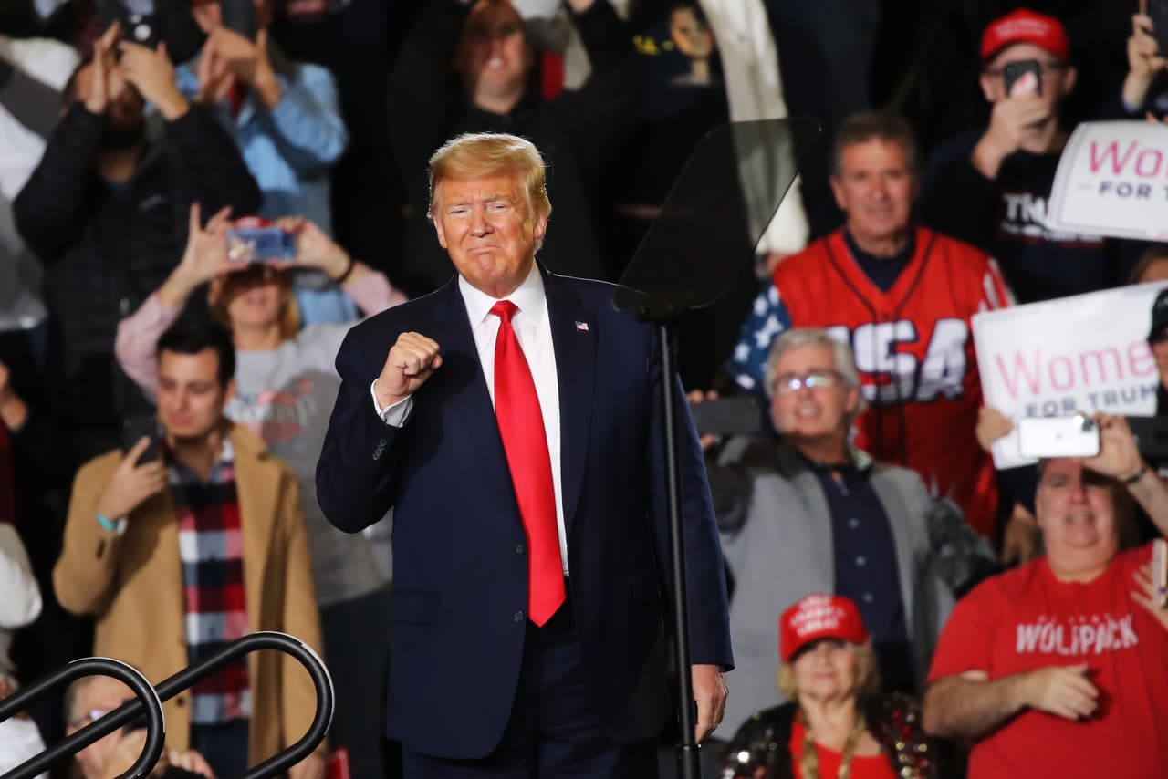 Trump le dijo al público durante su discurso de una hora: "Me encanta Nueva Jersey, y estoy encantado de estar aquí en el Estado Jardín".
<br>