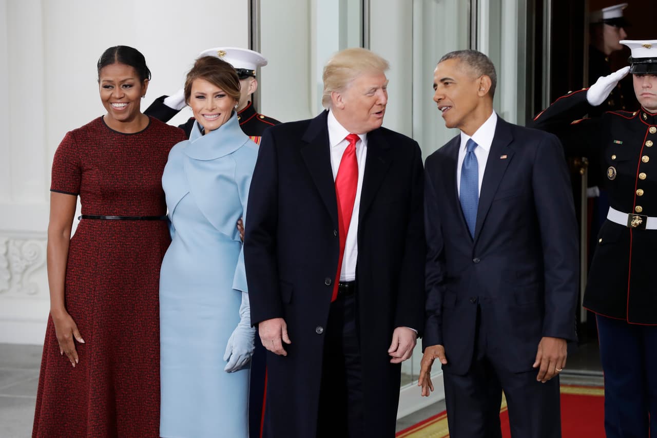 El encuentro entre los Obama y los Trump fue distendido, lejos de la solemnidad de los actos de la toma de posesión.