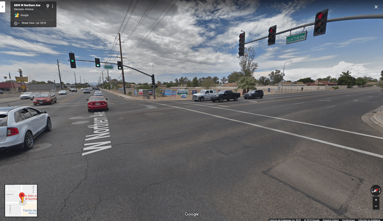 En la intersección entre la avenida 59 y Northern Road se han registrado 185 choques.