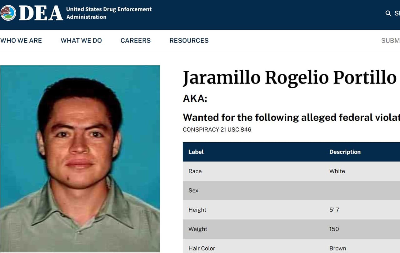 Rogelio Portillo Jaramillo es buscado por la DEA por supuestamente distribuir droga en Texas.