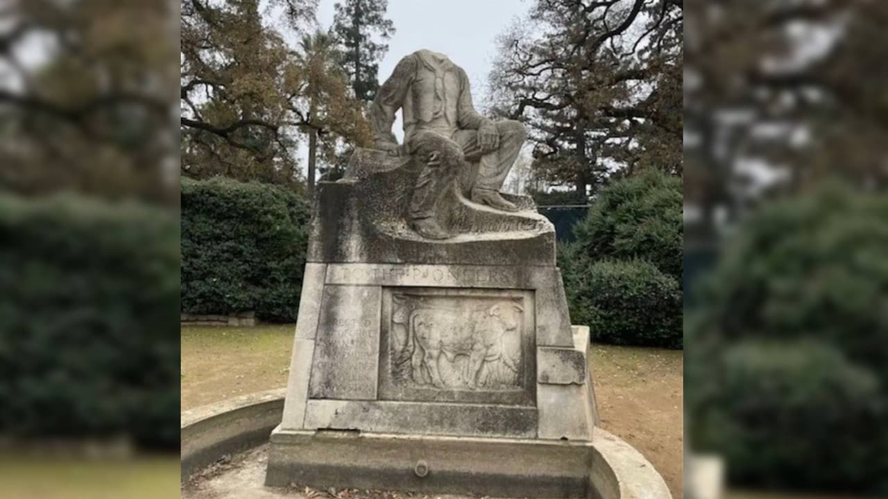 Destruyen estatua de casi cien años en Land Park; buscan a responsables