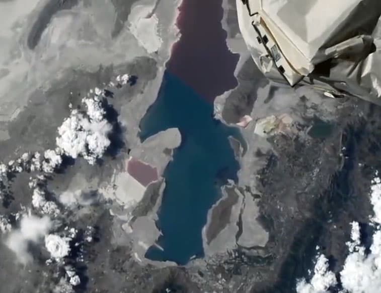 Vista del Great Salt Lake desde la Estación Espacial Internacional.