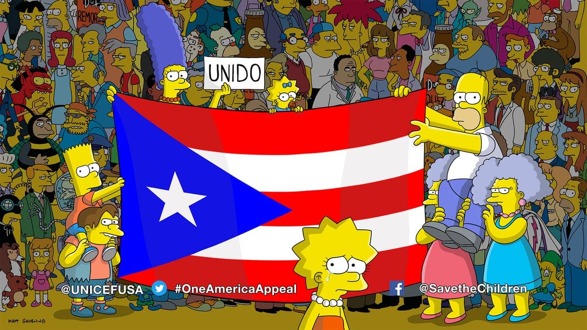 Los Simpsons muestran su solidaridad con Puerto Rico a través de una donación de 25,000 dólares
